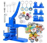 Button Maker Machine 25mm+32mm+58mm (1+1.25+2.25 Inch) Badge Maker Kit - Multi-Size Molds, 500 Buttons, 15 Fridge Magnets, 15 Bottle Openers, 15 Keyrings, Cutters & 500+ Button Designs