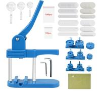 Button Maker Machine, 25mm/32mm/58mm DIY Pin Badge Maker 3 in 1 Round Badge Press Kit with 300pcs Button Parts for Gifts Pin Maker, Dark Blue