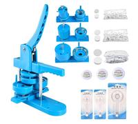 Button Maker Machine, 25mm/32mm/58mm DIY Pin Badge Maker Custom Badge Press Kit with 300pcs Button Parts for Gifts Pin Maker, Blue