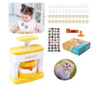 Button Maker Machine 55mm, Badge Punch Press Kit Badge Making Machine with 48 Pcs Button Parts Circle Cutter and Cute Stickers Fun DIY Badge Maker Pin Press Machine Pin Maker Kit for Kids Party Gifts