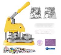Button Maker Machine 58mm (2.25in) Installation-Free, DIY Button Pin Maker Machine, Button Badge Press Machine with Free 100 Sets Button Maker Supplies，Perfect Beginner Experience Kit