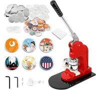 Button Maker Machine DIY Round Pin Maker Kit, 25mm/32mm/37mm/44mm/56mm58mm/75mm with 100 Sets Button Maker Supplies & Circle Cutter(25mm)