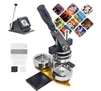Button Maker Machine for Fridge Magnets with Paper Cutter, 100 Sets of Consumables, DIY Photo Magnet and Badge Maker, Gift Button for Teams and Parties