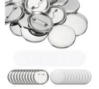 Button Maker Parts 100/200Sets 5.8cm/7.5cm Blank Badge Pin Back Button Parts for Button Maker Machine DIY Round Badge Making Supplies(200pcs,7.5cm)