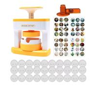 Button Maker | with 48 Pictures Craft Set Creative Material | Children's Pin Maker Motifs Round Cutter, for Teens Girls School Home Travel Children's Room Birthday Teaching Celebration