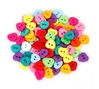 Button Mixed 2- Holes 2 Size 50Pcs/Set Resin Heart Buttons Sewing Scrapbooking DIY Home Clothes Accessories(11x10mm)