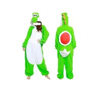 (Button-New Green Yoshi, No. 140 (Height 135-145CM)) Children's Yoshi cartoon one-piece pajamas adult cute home clothes polar fleece animal performance costume parent-child onesie