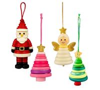 Button Ornament Kits, DIY Button Snowman Ornament Kit with Santa/Angel/Tree, Fun Buttons Christmas Ornaments Kits for Holiday Decorations and Gift Making (HA)