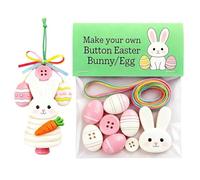 Button Ornament Kits - Easter Bunny Home Decor, Handmade Craft Kits with Fun DIY Activity, Wall Door Window Decoration, Living Room Bedroom Classroom Accessory, Creative for Kids Adults