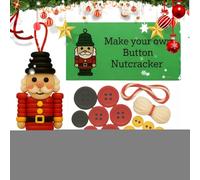 Button Ornament Kits - Nutcracker Pendant Crafts | Christmas Ornament Making Kit | for Holiday Family Tree Door Children 3+ Adults Friends