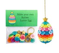 Button Ornament Making Kit | Cute Easter Decor for Home with Rabbit, Creative Activity Carrot Decorative with Buttons - For Adults, Living Room, Bedroom, Door, Window,