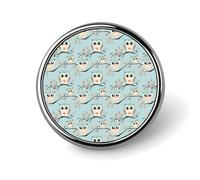 Button Pins for Backpacks - Cartoon Owl Print Round Brooch Pins Sublimation Buttons for Clothing Hat Decoration, Fashion Metal Circle Badge Lapel Pin for Men Costume Accessory