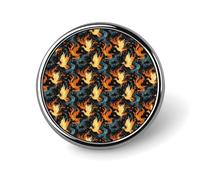 Button Pins for Backpacks - Cool Phoenix Flame Print Round Brooch Pins Sublimation Buttons for Clothing Hat Decoration, Fashion Metal Circle Badge Lapel Pin for Men Costume Accessory