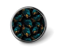 Button Pins for Backpacks - Cool Wolf Green Print Round Brooch Pins Sublimation Buttons for Clothing Hat Decoration, Fashion Metal Circle Badge Lapel Pin for Men Costume Accessory