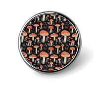 Button Pins for Backpacks - Cute Mushrooms Print Round Brooch Pins Sublimation Buttons for Clothing Hat Decoration, Fashion Metal Circle Badge Lapel Pin for Men Costume Accessory
