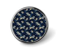 Button Pins for Backpacks - Fantasy Starry Sky Wolf Print Round Brooch Pins Sublimation Buttons for Clothing Hat Decoration, Fashion Metal Circle Badge Lapel Pin for Men Costume Accessory
