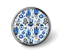 Button Pins for Backpacks - Fashion Abstract Blue Eyes 1 Print Round Brooch Pins Sublimation Buttons for Clothing Hat Decoration, Metal Circle Badge Lapel Pin for Men Costume Accessory