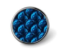 Button Pins for Backpacks - Fashion Blue Lightning Wolf Print Round Brooch Pins Sublimation Buttons for Clothing Hat Decoration, Metal Circle Badge Lapel Pin for Men Costume Accessory