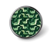 Button Pins for Backpacks - Fashion Cartoon Cute Crocodile Print Round Brooch Pins Sublimation Buttons for Clothing Hat Decoration, Metal Circle Badge Lapel Pin for Men Costume Accessory