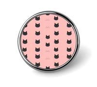 Button Pins for Backpacks - Fashion Cats Black Cool Print Round Brooch Pins Sublimation Buttons for Clothing Hat Decoration, Metal Circle Badge Lapel Pin for Men Costume Accessory