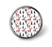 Button Pins for Backpacks - Fashion Christmas Deer Forest Print Round Brooch Pins Sublimation Buttons for Clothing Hat Decoration, Metal Circle Badge Lapel Pin for Men Costume Accessory