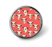 Button Pins for Backpacks - Fashion Cool Cow Print Round Brooch Pins Sublimation Buttons for Clothing Hat Decoration, Metal Circle Badge Lapel Pin for Men Costume Accessory