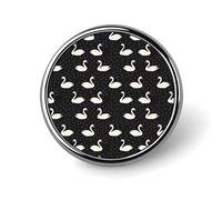 Button Pins for Backpacks - Fashion Cute Cartoon Swan Print Round Brooch Pins Sublimation Buttons for Clothing Hat Decoration, Metal Circle Badge Lapel Pin for Men Costume Accessory
