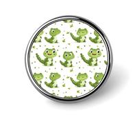 Button Pins for Backpacks - Fashion Cute Crocodile Green Print Round Brooch Pins Sublimation Buttons for Clothing Hat Decoration, Metal Circle Badge Lapel Pin for Men Costume Accessory