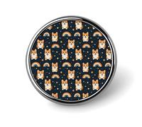 Button Pins for Backpacks - Fashion Cute Dog Rainbow Stars Print Round Brooch Pins Sublimation Buttons for Clothing Hat Decoration, Metal Circle Badge Lapel Pin for Men Costume Accessory