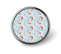 Button Pins for Backpacks - Fashion Cute Goldfish (A) Print Round Brooch Pins Sublimation Buttons for Clothing Hat Decoration, Metal Circle Badge Lapel Pin for Men Costume Accessory