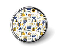 Button Pins for Backpacks - Fashion Festival Elements Print Round Brooch Pins Sublimation Buttons for Clothing Hat Decoration, Metal Circle Badge Lapel Pin for Men Costume Accessory
