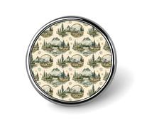 Button Pins for Backpacks - Fashion Forest Tree Bicycle Print Round Brooch Pins Sublimation Buttons for Clothing Hat Decoration, Metal Circle Badge Lapel Pin for Men Costume Accessory