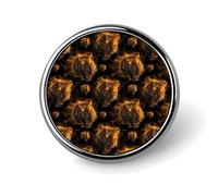 Button Pins for Backpacks - Fashion Golden Lightning Tiger Print Round Brooch Pins Sublimation Buttons for Clothing Hat Decoration, Metal Circle Badge Lapel Pin for Men Costume Accessory