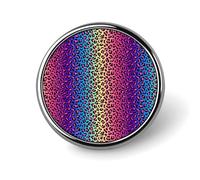 Button Pins for Backpacks - Fashion Leopard Neon Rainbow Print Round Brooch Pins Sublimation Buttons for Clothing Hat Decoration, Metal Circle Badge Lapel Pin for Men Costume Accessory