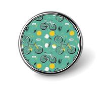 Button Pins for Backpacks - Fashion Modern Bicycle Print Round Brooch Pins Sublimation Buttons for Clothing Hat Decoration, Metal Circle Badge Lapel Pin for Men Costume Accessory