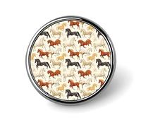 Button Pins for Backpacks - Fashion Running Horse Cool Print Round Brooch Pins Sublimation Buttons for Clothing Hat Decoration, Metal Circle Badge Lapel Pin for Men Costume Accessory
