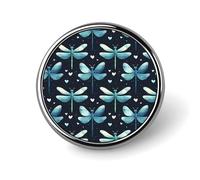 Button Pins for Backpacks - Green Dragonfly 1 Print Round Brooch Pins Sublimation Buttons for Clothing Hat Decoration, Fashion Metal Circle Badge Lapel Pin for Men Costume Accessory