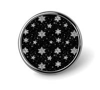 Button Pins for Backpacks - Realistic White Snowflakes Print Round Brooch Pins Sublimation Buttons for Clothing Hat Decoration, Fashion Metal Circle Badge Lapel Pin for Men Costume Accessory