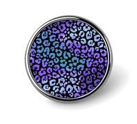 Button Pins for Backpacks - Stripe Purple Leopard Print Round Brooch Pins Sublimation Buttons for Clothing Hat Decoration, Fashion Metal Circle Badge Lapel Pin for Men Costume Accessory