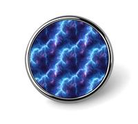 Button Pins for BackpacksFashion Blue Lightning Print Round Brooch Pins Sublimation Buttons for Clothing Hat Decoration Metal Circle Badge Lapel Pin for Men Costume Accessory