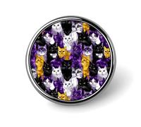 Button Pins for BackpacksFashion Colorful Cartoon Cat Face Print Round Brooch Pins Sublimation Buttons for Clothing Hat Decoration Metal Circle Badge Lapel Pin for Men Costume Accessory