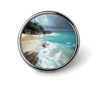 Button Pins Metal Round Brooch Pin Fashion Lapel Pin Seaside Golf Course Clothing Brooch Button Badges