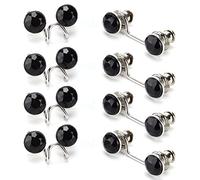 Button Pins Set, 16Pcs Reusable Durable Detachable Jean Buttons with Card Slot Design, Plastic and Stainless Steel - No Sewing, Tool Free Use, Convenient for Pants and Skirts (Nail-Free Black