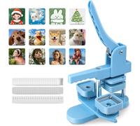 Button Press Machine for Making DIY Pins and Fridge Magnets, 50mm Pin Badge Maker with 100 Sets of Supplies