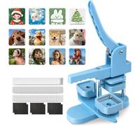 Button Press Machine for Making DIY Pins and Fridge Magnets, 50mm Pin Badge Maker with 100 Sets of Supplies