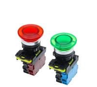 button,Push Button, Mushroom Momentary Button LA36M-10M Big Push Latching Switch Self Reset