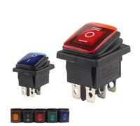 Button Rocker Switch KCD4 With Light Power Supply 16A-20A Cooking Stove 125V-250V 10Pcs(Red Light,2 Positions 4Pins)