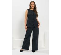 Button Scuba Waistcoat Yours Black 22-24