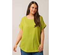 Button Sleeve Blouse Evans Light Green 16