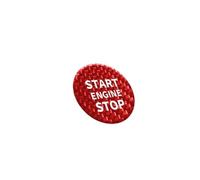 Button Sticker Compatible with Alfa for Romeo for Giulia Car Interior Stickers Real Carbon Fiber Engine Start Stop Push Button Cover Dashboard Control Label(Red)